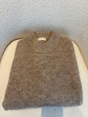 By Malene Birger Taupe Ribbed Crew Sweater